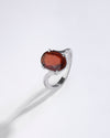 Simple Garnet (Gomed) Ring – 925 Silver - #1152N4