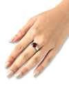 Natural Garnet (Gomed) Ring – 925 Silver - #1225N4 Sq