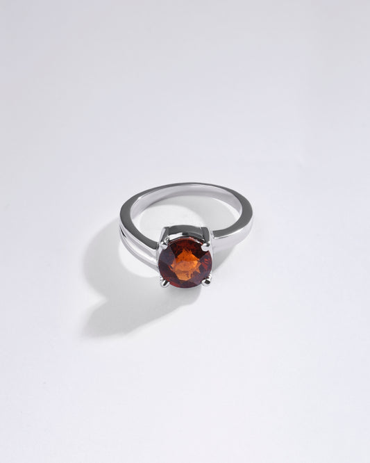 Finely Crafted Garnet (Gomed) Ring – 925 Silver - #1153N4