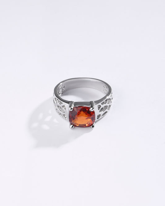 Chic Garnet (Gomed) Ring – 925 Silver - #1162N4 Sq