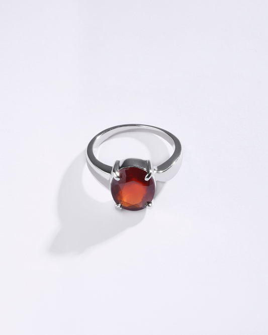 Bold Luxe Garnet (Gomed) Ring – 925 Silver - #1203N4