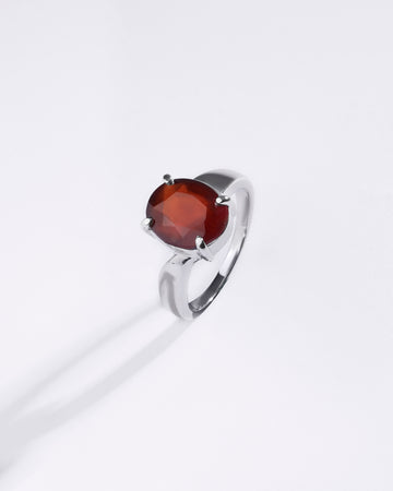 Bold Luxe Garnet (Gomed) Ring – 925 Silver - #1203N4