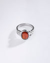 Authentic Garnet (Gomed) Ring – 925 Silver - #1283B