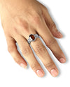 Authentic Garnet (Gomed) Ring – 925 Silver - #1283B