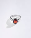 Elegant Garnet (Gomed) Ring – 925 Silver - #1101N4