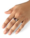 Elegant Garnet (Gomed) Ring – 925 Silver - #1101N4
