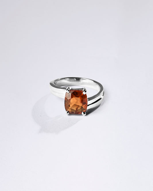 Finely Crafted Garnet (Gomed) Ring – 925 Silver - #1153N4 Sq