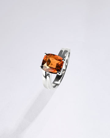 Finely Crafted Garnet (Gomed) Ring – 925 Silver - #1153N4 Sq