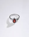 Glossy Garnet (Gomed) Ring – 925 Silver - #1139B