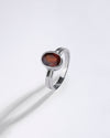 Glossy Garnet (Gomed) Ring – 925 Silver - #1139B