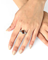 Glossy Garnet (Gomed) Ring – 925 Silver - #1139B