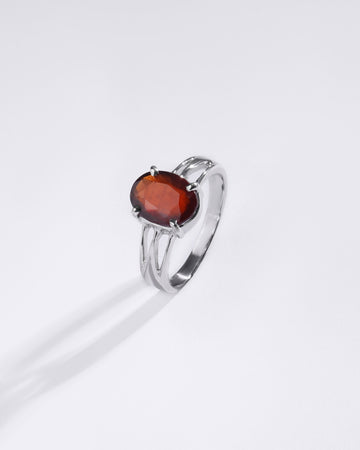 Royal Garnet (Gomed) Ring – 925 Silver - #1242N4