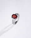 Elegant Garnet (Gomed) Ring – 925 Silver - #1245N4