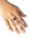 Elegant Garnet (Gomed) Ring – 925 Silver - #1245N4