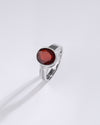 Plain Garnet (Gomed) Ring – 925 Silver - #1200B