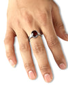 Plain Garnet (Gomed) Ring – 925 Silver - #1200B