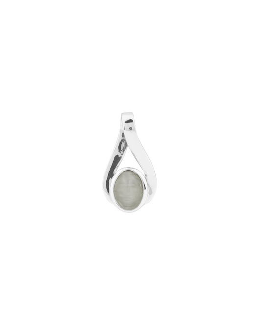 Gentle Curve Cat's Eye Pendant in 925 Silver
