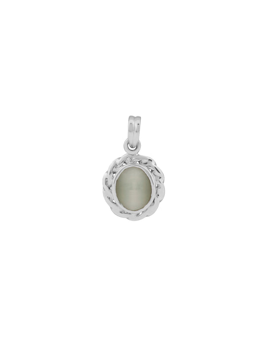 Spiral Curve Cat's Eye Pendant in 925 Silver