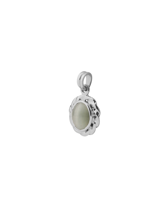 Spiral Curve Cat's Eye Pendant in 925 Silver