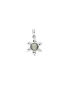Sun Petal Shaped Cat's Eye Pendant in 925 Silver