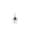 Luna Leaf Blue Sapphire Pendant in 925 Silver