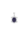 Hexa Edge Blue Sapphire Pendant in 925 Silver