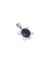 Hexa Edge Blue Sapphire Pendant in 925 Silver