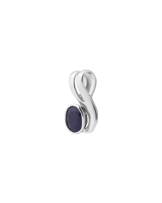 Twirl Edge Blue Sapphire Pendant in 925 Silver