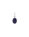 Plain Blue Sapphire Pendant in 925 Silver