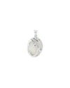 Om Crest Opal Pendant in 925 Silver