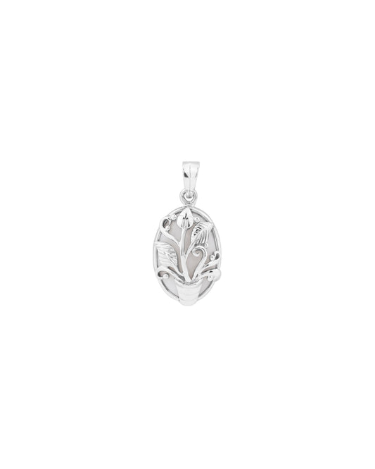 Flora Crest Opal Pendant in 925 Silver