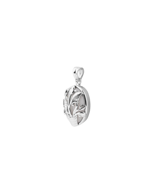 Flora Crest Opal Pendant in 925 Silver