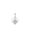 Heart Border Opal Pendant in 925 Silver