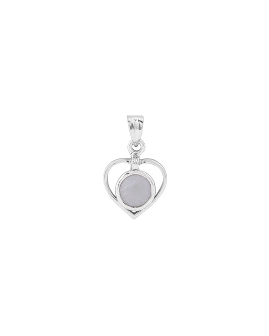 Heart Border Opal Pendant in 925 Silver
