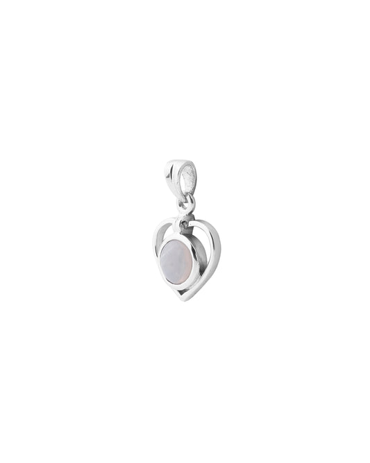 Heart Border Opal Pendant in 925 Silver
