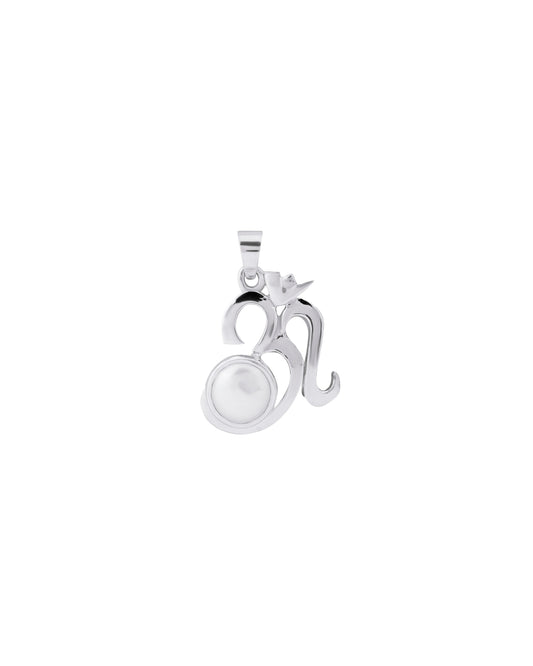 Eternal Om Pearl Pendant in 925 Silver