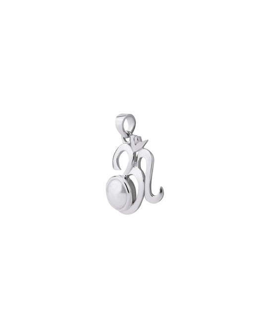 Eternal Om Pearl Pendant in 925 Silver