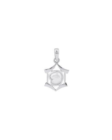 Hexa Edge Pearl Pendant in 925 Silver