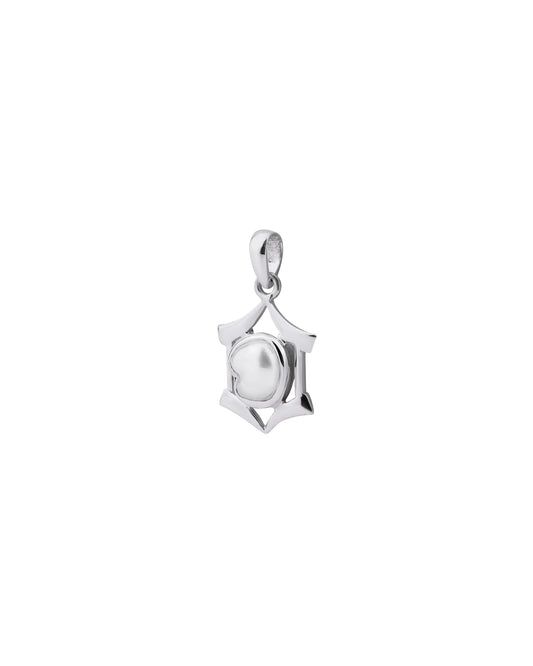 Hexa Edge Pearl Pendant in 925 Silver