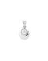 Half Moon Pearl Pendant in 925 Silver