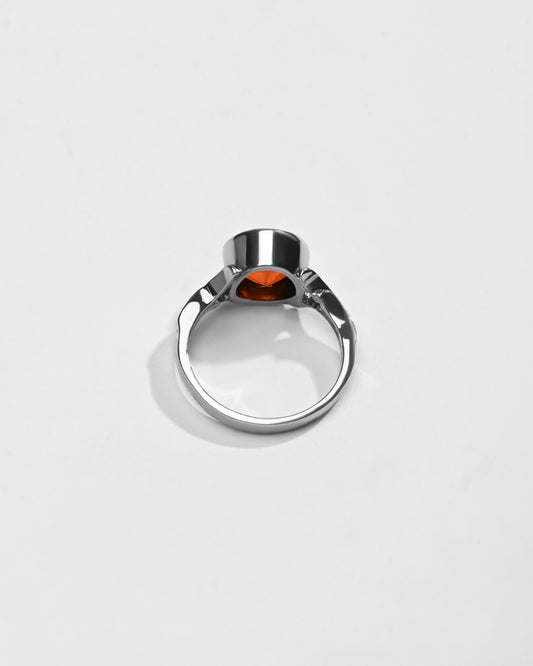 Garnet (Gomed) Ring – 925 Silver Crafted - #1175B