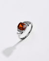Garnet (Gomed) Ring – 925 Silver Minimalist - #1196N4