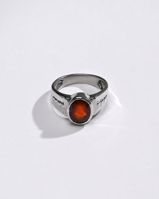 Luxe Garnet (Gomed) Ring – 925 Silver - #1236N4