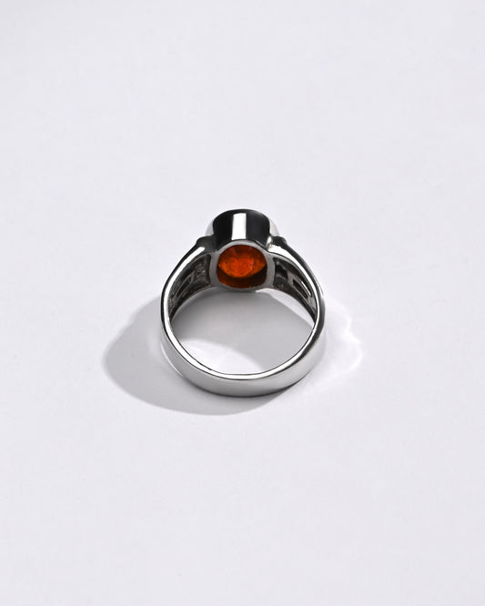 Luxe Garnet (Gomed) Ring – 925 Silver - #1236N4