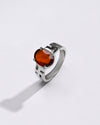 Premium Garnet (Gomed) Ring – 925 Silver - #1283N4