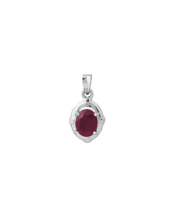Moonlit Crown Ruby Pendant in 925 Silver