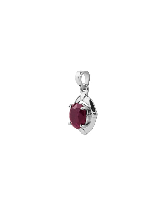 Moonlit Crown Ruby Pendant in 925 Silver