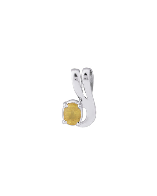 Twirl Edge Yellow Sapphire Pendant in 925 Silver