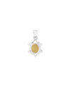 Hexa Edge Yellow Sapphire Pendant in 925 Silver