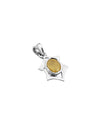 Hexa Edge Yellow Sapphire Pendant in 925 Silver